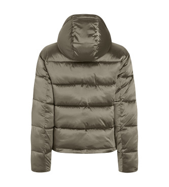 Calvin Klein Jeans Green shiny satin feather down jacket