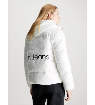 Calvin Klein Jeans Casaco de penas com acabamento super brilhante branco
