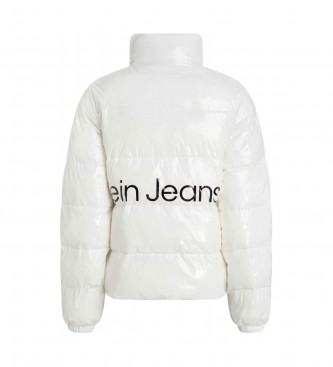 Calvin Klein Jeans Casaco de penas com acabamento super brilhante branco