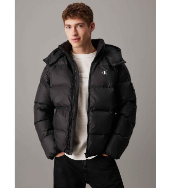 Calvin Klein Jeans Daunen-Pufferjacke mit Kapuze schwarz