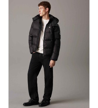 Calvin Klein Jeans Daunen-Pufferjacke mit Kapuze schwarz