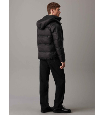 Calvin Klein Jeans Daunen-Pufferjacke mit Kapuze schwarz