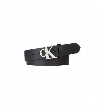 Calvin Klein Jeans Cinturn de cuero negro