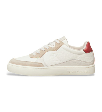 Calvin Klein Jeans Klassische Leder-Sneakers wei