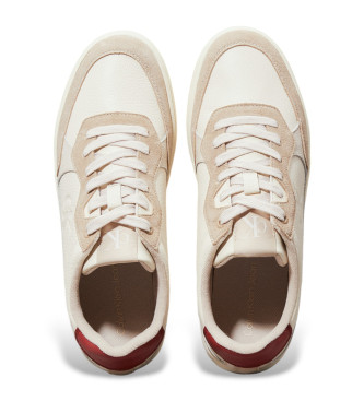 Calvin Klein Jeans Klassiske lder-sneakers i hvid