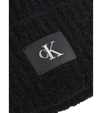 Calvin Klein Jeans Black looped knitted beanie