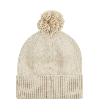 Calvin Klein Jeans Beige knitted hat with pompom