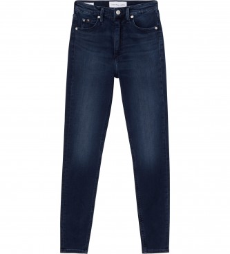 Calvin Klein Jeans Jeans super skinny alla caviglia a vita alta blu scuro