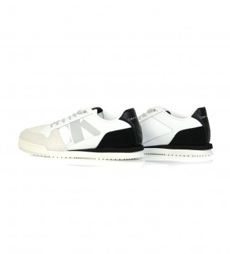 Calvin Klein Jeans Skórzane buty sportowe Low Profile Runner Mix w kolorze białym