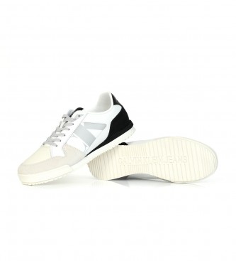 Calvin Klein Jeans Skórzane buty sportowe Low Profile Runner Mix w kolorze białym