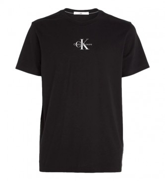 Calvin Klein Jeans T-shirt nera con monologo in maglia