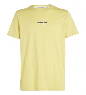 Calvin Klein Jeans T-shirt Outro monlogo de malha amarelo