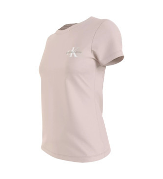 Calvin Klein Jeans Frpackning med 2 t-shirts med monogram, vit, rosa