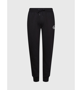 Calvin Klein Jeans Spodnie dresowe bawełniane polarowe spodnie dresowe czarne