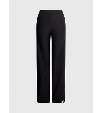 Calvin Klein Jeans Pantaloni dritti in maglia a coste neri