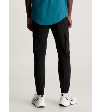 Calvin Klein Jeans Cargo skinny broek gewassen zwart