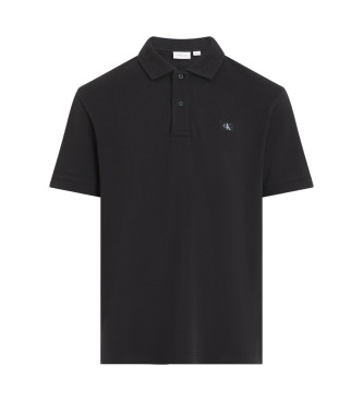 Calvin Klein Jeans Poloshirt mit gewebtem Etikett schwarz