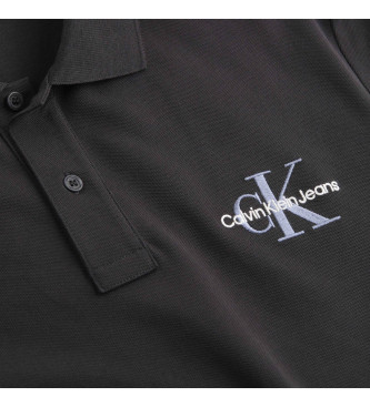 Calvin Klein Jeans Polo nera con monogramma