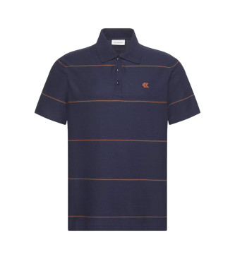 Calvin Klein Jeans Niebieskie polo Cross Grain