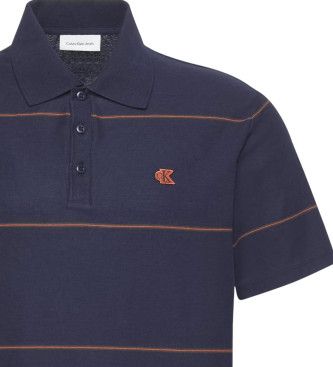 Calvin Klein Jeans Niebieskie polo Cross Grain