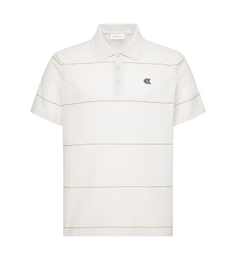 Calvin Klein Jeans Polo Cross Grain biały