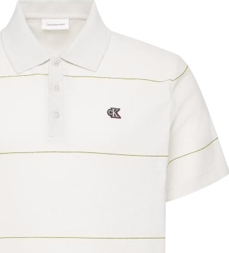 Calvin Klein Jeans Polo Cross Grain biały
