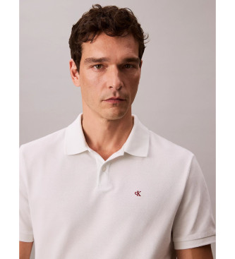 Calvin Klein Jeans Weies Piqu-Poloshirt