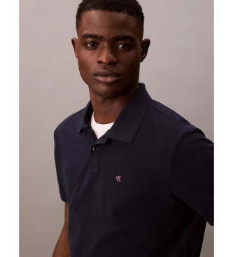 Calvin Klein Jeans Marineblaues Piqu-Poloshirt