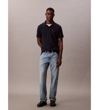 Calvin Klein Jeans Marineblaues Piqu-Poloshirt