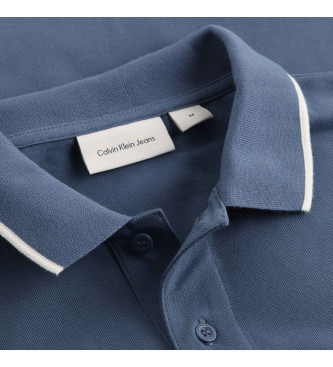 Calvin Klein Jeans Niebieska koszulka polo slim