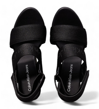 Calvin Klein Jeans Sandale compense noire -Hauteur de la semelle compense 10,8cm
