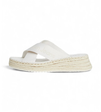 Calvin Klein Jeans Espadrilne sandale s klinom bele barve