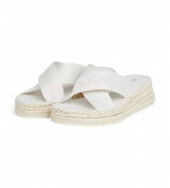 Calvin Klein Jeans Sandales  talons compenss en espadrille blanc