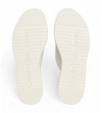 Calvin Klein Jeans Sandales  talons compenss en espadrille blanc