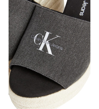 Calvin Klein Jeans Sandalen Sleehak Touw zwart
