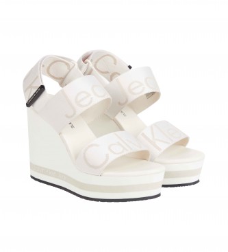 Calvin Klein Jeans Sandalias De Cuña De Jacquard Reciclado Con Logo blanco - Altura cuña 10.8cm-