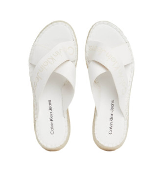 Calvin Klein Jeans Espadryle sandały na koturnie białe
