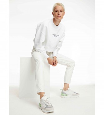 Calvin Klein Jeans Formadores de camurça Singapura branco, multicolorido
