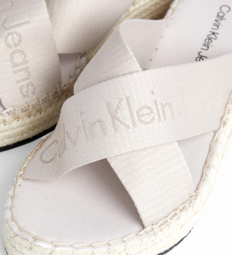 Calvin Klein Jeans Sandały Sporty Wedge Rope beżowe