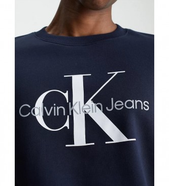 Calvin Klein Jeans Felpa con monogramma blu scuro