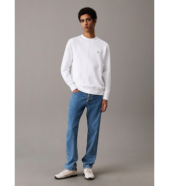 Calvin Klein Jeans Vit sweatshirt med rund halsringning