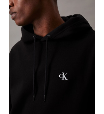 Calvin Klein Jeans Sweatshirt  capuche en polaire noir