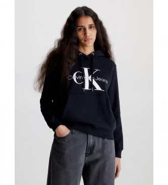 Calvin Klein Jeans Casaco com capuz com monograma preto