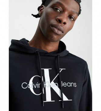 Calvin Klein Jeans Czarna bluza z kapturem z monogramem