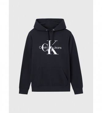 Calvin Klein Jeans Monogram sweatshirt med huva svart