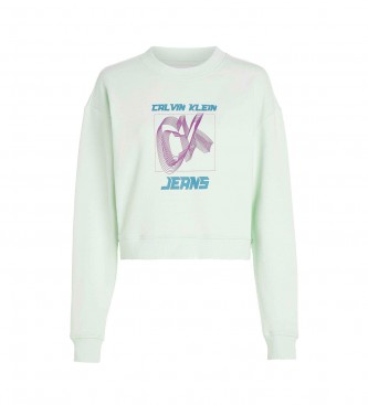 Calvin Klein Jeans Sweatshirt Relaxed Logo verde lima