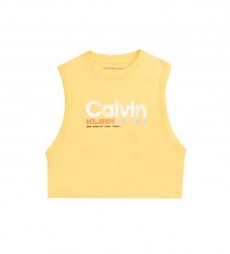 Calvin Klein Jeans T-shirt a trapezio sfumata arancione