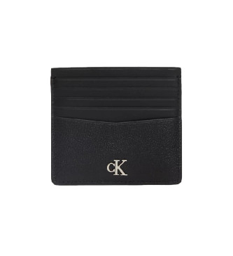 Calvin Klein Jeans Usnjeni ovitek za kartice z RFID črn