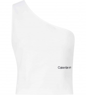 Calvin Klein Jeans Top Asym Cut white