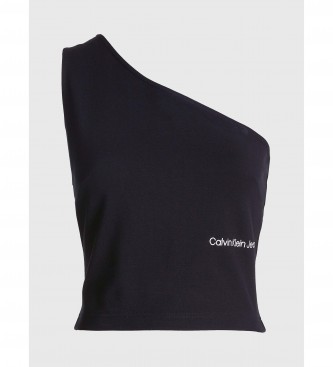 Calvin Klein Jeans Top Asym Corte preto